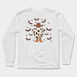 Ghost Cowboy Halloween Long Sleeve T-Shirt